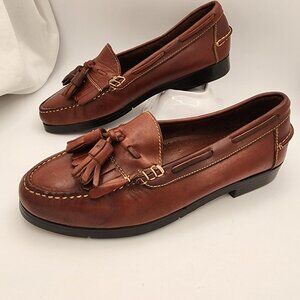 Vintage Brown Brazilian Men's Leather Tassel Loafers Brazilian Luxe Handcrafted